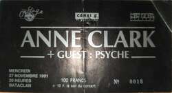 tags: Anne Clark, Paris, Île-de-France, France, Ticket, Le Bataclan - Anne Clark on Nov 27, 1991 [761-small]