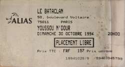 tags: Youssou N'Dour, Paris, Île-de-France, France, Ticket, Le Bataclan - Youssou N'Dour on Oct 30, 1994 [858-small]