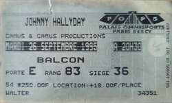 tags: Johnny Hallyday, Paris, Île-de-France, France, Ticket, Palais Omnisports de Paris-Bercy - Johnny Hallyday on Sep 26, 1995 [860-small]