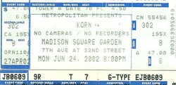 KORN - Madison Square Garden 🎶6-24-2002, tags: Korn, Puddle of Mudd, Deadsy, New York, New York, United States, Ticket, Madison Square Garden - Korn / Puddle of Mudd / Deadsy on Jun 24, 2002 [886-small]