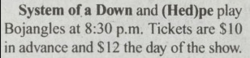 (Hed) P.E. / System of a Down / Dial 7 on Dec 11, 1998 [225-small]