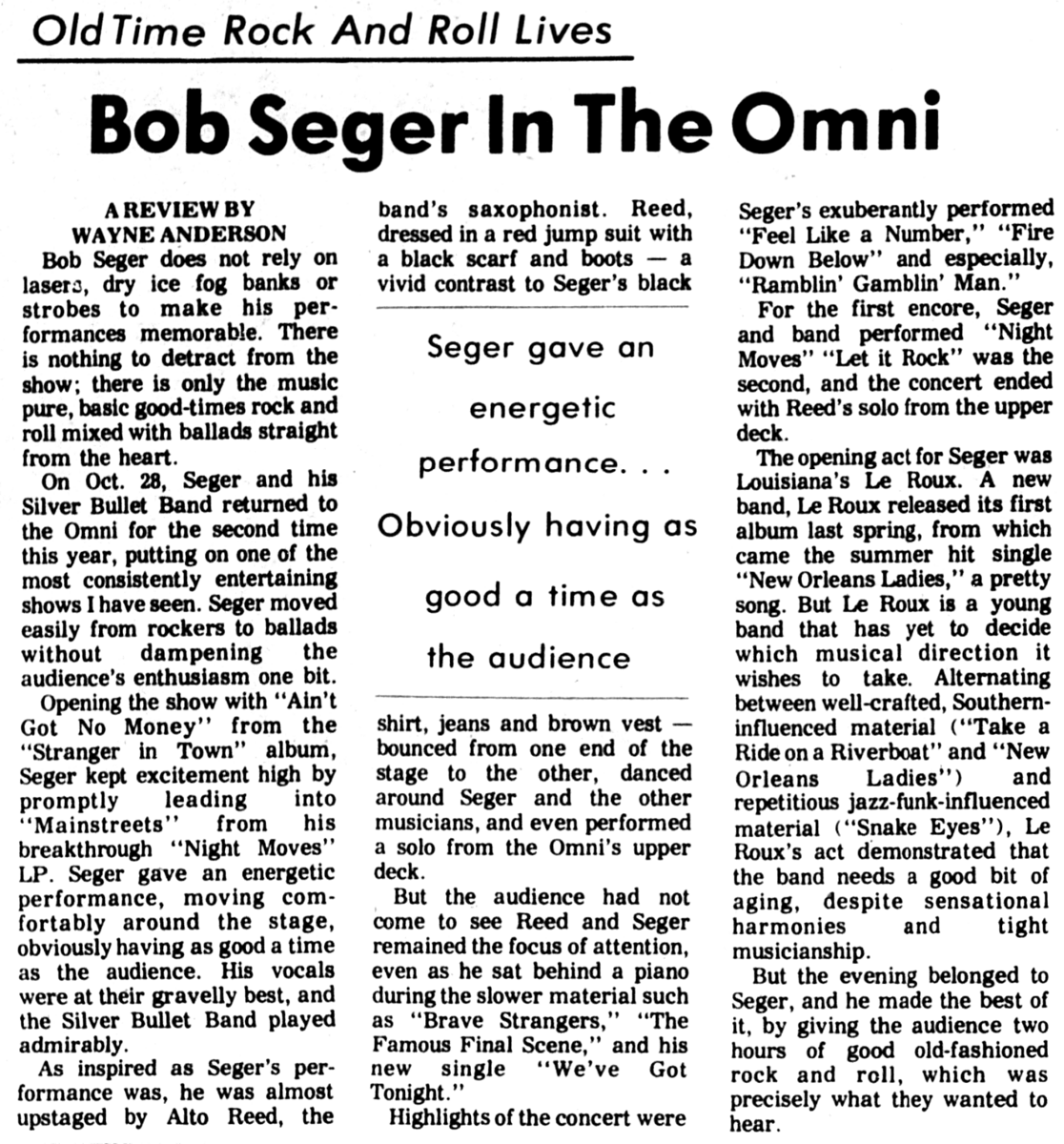 Bob Seger & The Silver Bullet Band Concert & Tour History | Concert ...