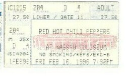 RED HOT CHILI PEPPERS - TICKET 1996, tags: Red Hot Chili Peppers, New York, New York, United States, Ticket, Nassau Coliseum - Red Hot Chili Peppers on Feb 16, 1996 [811-small]