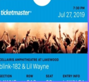 TICKET 🎟️Blink 182 & Lil' Wayne Tour, tags: blink-182, Lil Wayne, Neck Deep, Atlanta, Georgia, United States, Ticket, Lakewood Ampitheater - Atlanta, Georgia - blink-182 / Lil Wayne / Neck Deep on Jul 27, 2019 [881-small]