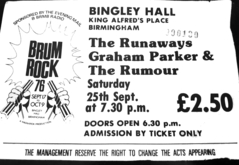 The Runaways / Graham Parker & The Rumor / Suburban Studs on Sep 25, 1976 [441-small]