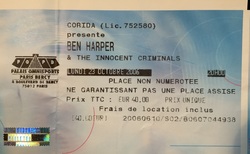 Ben Harper & The Innocent Criminals / Piers Faccini on Oct 23, 2006 [762-small]