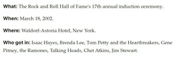 Rock and Roll Hall of Fame Induction Ceremony (2002)
WHO GOT IN🏆, tags: isaac hayes, Green Day, Talking Heads, Paul Schaffer, Tom Petty And The Heartbreakers, brenda lee, Dave Grohl, Sam Moore, Rob Thomas, Jewel, Brian Setzer, New York, New York, United States, Article, Waldorf-Astoria Hotel - New York City - 17th Annual Rock & Roll Hall of Fame Induction Ceremony 2002 on Mar 18, 2002 [311-small]
