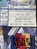 Boy George & Culture Club (Reunion Tour 2000), tags: New York, New York, United States, Ticket, Beacon Theatre - Culture Club / Boy George on Sep 27, 2000 [372-small]
