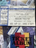 Boy George & Culture Club (Reunion Tour 2000), tags: New York, New York, United States, Ticket, Beacon Theatre - Culture Club / Boy George / Rubyhorse on Sep 27, 2000 [372-small]