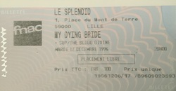 My Dying Bride / Supuration / The Blood Divine on Dec 17, 1996 [389-small]