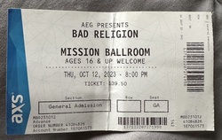 Bad Religion / Speed of Light on Oct 12, 2023 [884-small]
