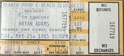 Bryan Adams / Survivor on May 25, 1985 [178-small]