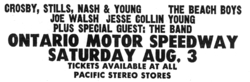 Crosby Stills Nash & Young / The Beach Boys / Joe Walsh & Barnstorm / Jesse Colin Young / The Band on Aug 3, 1974 [974-small]