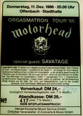 tags: Motörhead, Savatage, Offenbach, Hesse, Germany, Ticket, Stadthalle - Motörhead / Savatage on Dec 11, 1986 [123-small]