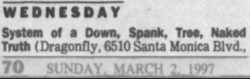 System of a Down / Tree / Naked Truth / Spank on Mar 5, 1997 [157-small]