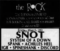 Snot / System of a Down / Spank / Achilles Heel / IGR / Spineshank / Discord / Ruin on Mar 28, 1997 [166-small]