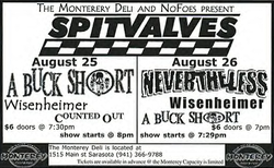 spitvalves / A Buck Short / Wisenheimer / Counted Out on Aug 25, 2001 [890-small]