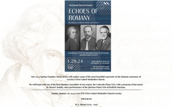Echoes of Romany, Beethoven in the Rockies, Colorado Piano Trio, Edward W. Hardy poster design ('24), tags: Colorado Piano Trio, Greeley, Colorado, United States, Gig Poster, Advertisement, First United Methodist Church - Colorado Piano Trio on Jan 28, 2024 [763-small]