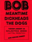 BOB / Meantime / Dickheads / The dogs on Jan 20, 1981 [844-small]