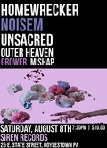 Homewrecker / Noisem / Unsacred / Outer Heaven / Mishap / Grower on Aug 8, 2015 [972-small]