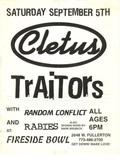 Cletus / Traitors / Random Conflict / The Rabies / Mark Brubeck (spoken word) on Sep 5, 1998 [507-small]