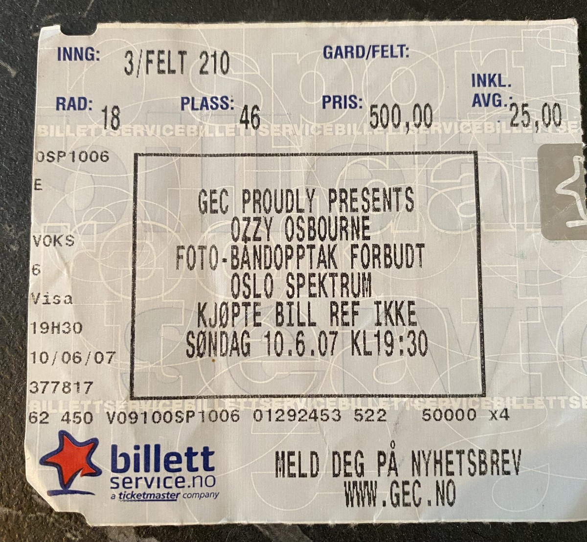 ozzy osbourne tour 2007