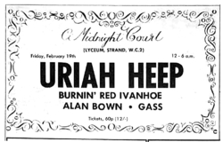 Uriah Heep / Burnin' Red Ivanhoe / Alan Bown / Gass on Feb 19, 1971 [908-small]