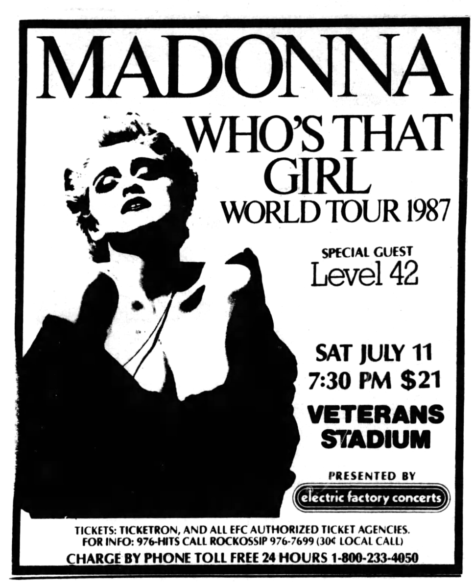 Jul 11, 1987: Madonna / Level 42 at Veterans Stadium Philadelphia
