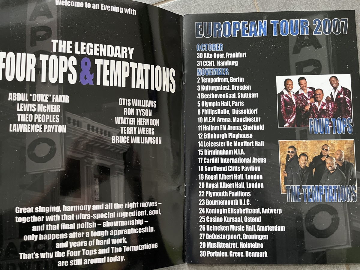 Temptations / Four Tops Concert & Tour History Concert Archives