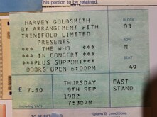 The Who 09/09/1982 ticket, The Who on Sep 9, 1982 [042-small]