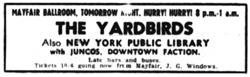 The Yardbirds / New York Public Library / Juncos / Downtown Faction on Oct 4, 1968 [352-small]