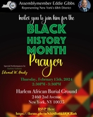 Eddie Gibbs Black History Month Prayer with Edward W. Hardy (2024), tags: Eddie Gibbs, Edward W. Hardy, New York, New York, United States, Gig Poster, Advertisement, Harlem African Burial Grounds - Eddie Gibbs / Edward W. Hardy on Feb 15, 2024 [552-small]