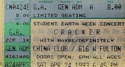Cracker / Maybe/Definitely on Apr 24, 1993 [873-small]