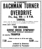 Bachman-Turner Overdrive / Goose Creek Symphony / Trooper on Aug 6, 1976 [773-small]