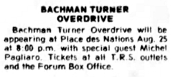 Bachman-Turner Overdrive / Pagliaro on Aug 25, 1976 [994-small]