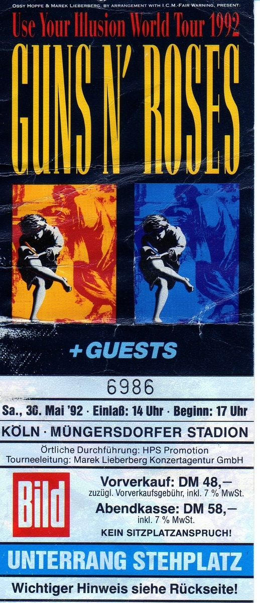 May 30, 1992: Guns N' Roses / Faith No More / Soundgarden at