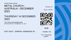Ticket, Metal Church / Nothing Sacred / Firingsquad on Dec 14, 2023 [988-small]