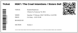 Ticket, H.E.A.T. / The Cruel Intentions / Sisters Doll on Feb 17, 2024 [997-small]