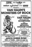 Ad, Van Halen  / Scorpions / Dokken / Metallica / Kingdom Come on Jun 23, 1988 [043-small]