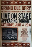 Souvenir poster for the gig, Grand Ole Opry on Jun 4, 2016 [232-small]