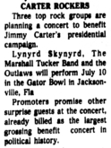 The Charlie Daniels Band / Lynyrd Skynyrd / The Marshall Tucker Band / The Outlaws / .38 Special / Dickey Betts on Jul 10, 1976 [342-small]