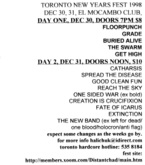 Grade / Good Clean Fun / Floorpunch / Catharsis / Reach The Sky / Buried Alive / Get High / The Swarm on Dec 30, 1998 [637-small]