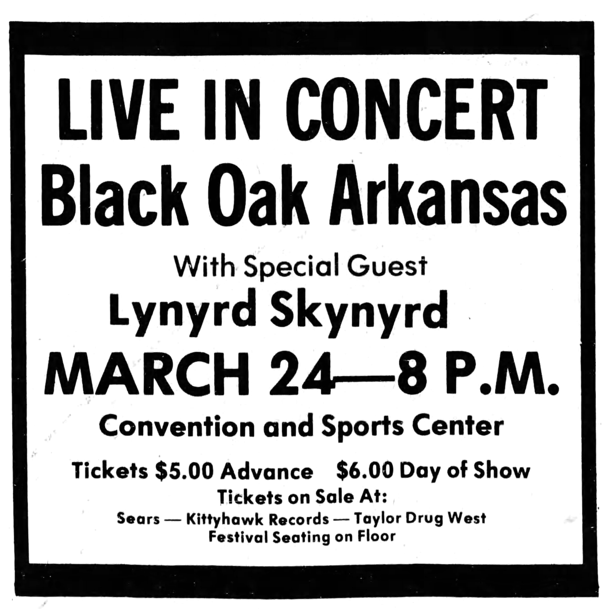 Black Oak Arkansas Concert & Tour History Concert Archives