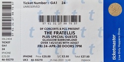 Original ticket remained valid after concert postponed due to COVID, The Fratellis on Mar 24, 2022 [660-small]