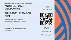 Ticket, Knotfest Australia 2024 (Melbourne) on Mar 21, 2024 [447-small]