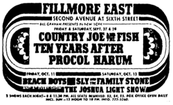Country Joe and the Fish / Ten Years After / Procol Harum on Sep 27, 1968 [392-small]