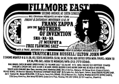 Frank Zappa / The Mothers Of Invention / Sha Na Na / JF Murphy & Free  Flowing Salt on Nov 13, 1970 [565-small]