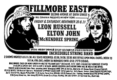 Leon Russell / Elton John / mckendree spring on Nov 20, 1970 [577-small]