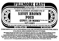 savoy brown / Poco / Gypsy / Jo Mama on Dec 18, 1970 [584-small]