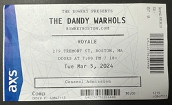 ticket stub, tags: Ticket - The Dandy Warhols / Sisters of Your Sunshine Vapor on Mar 5, 2024 [432-small]
